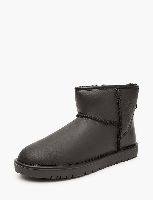 Черные кожаные мужские угги MASCOTTE 128-029331-0902 | ракурс 4