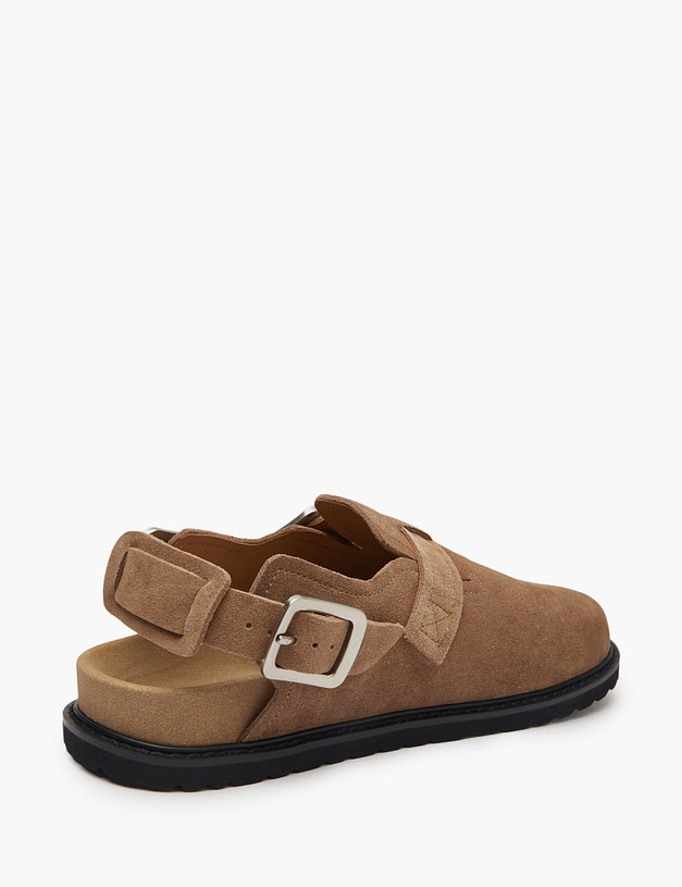 Бежевые велюровые женские сабо  MASCOTTE 15-420712-0208 | ракурс 5