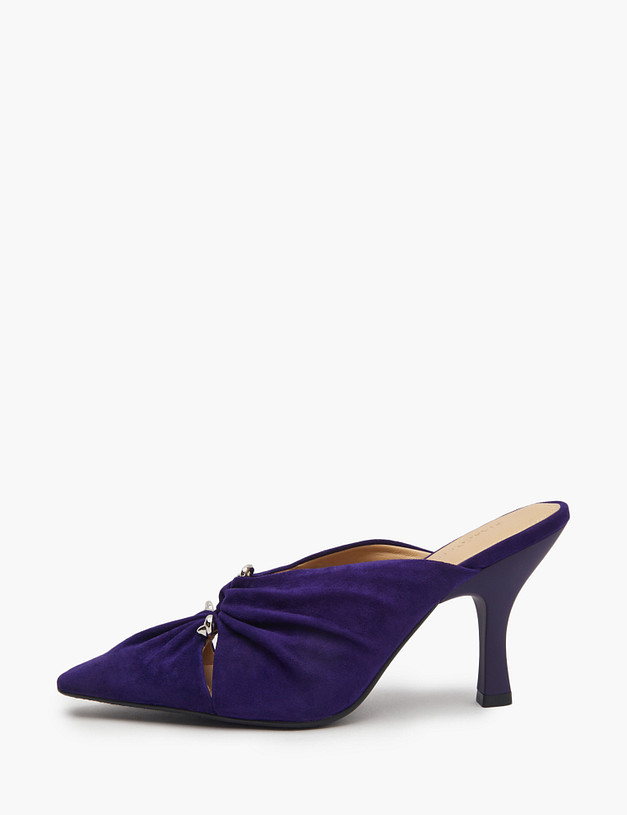 Темно-фиолетовые женские мюли на каблуке MASCOTTE 175-5163211-0603 | ракурс 3