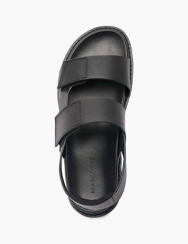 Черные мужские сандалии из кожи MASCOTTE 128-516361-3128M | ракурс 5 Черные мужские сандалии из кожи MASCOTTE 128-516361-3128M | ракурс 5