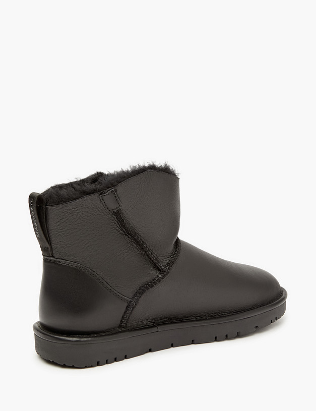 Черные кожаные мужские угги MASCOTTE 128-029332-0102 | ракурс 4