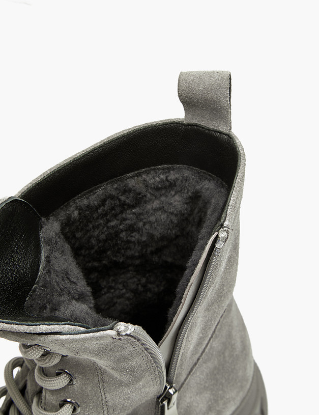 Серые женские зимние ботинки из велюра MASCOTTE 233-122631-0210 | ракурс 6