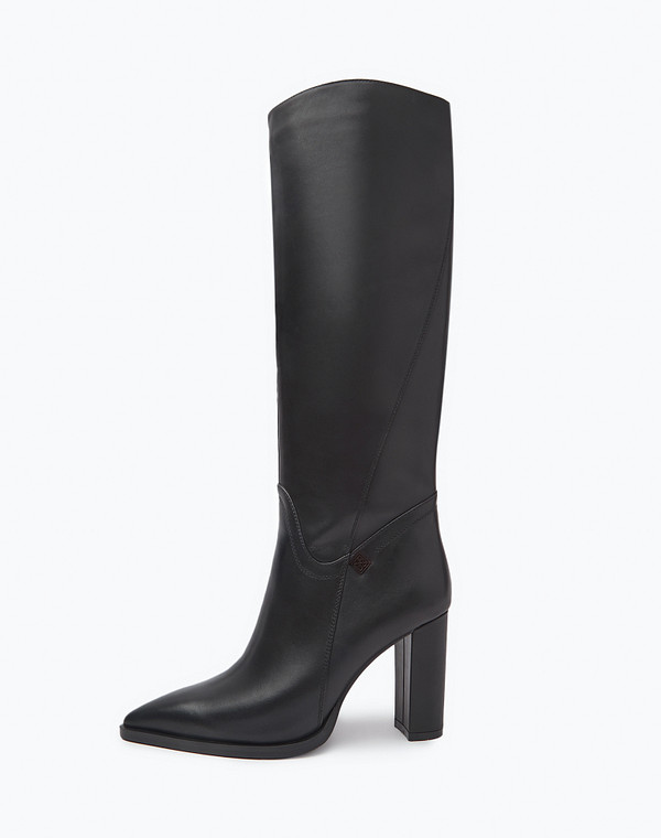 172-3202624-3199M Сапоги женские нат.кожа/ворсин-нат.кожа черн, Mascotte