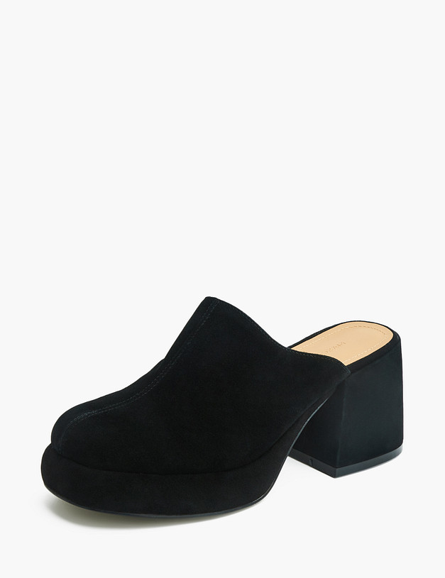 Черные велюровые женские сабо MASCOTTE 233-314411-3605M | ракурс 2 Черные велюровые женские сабо MASCOTTE 233-314411-3605M | ракурс 2