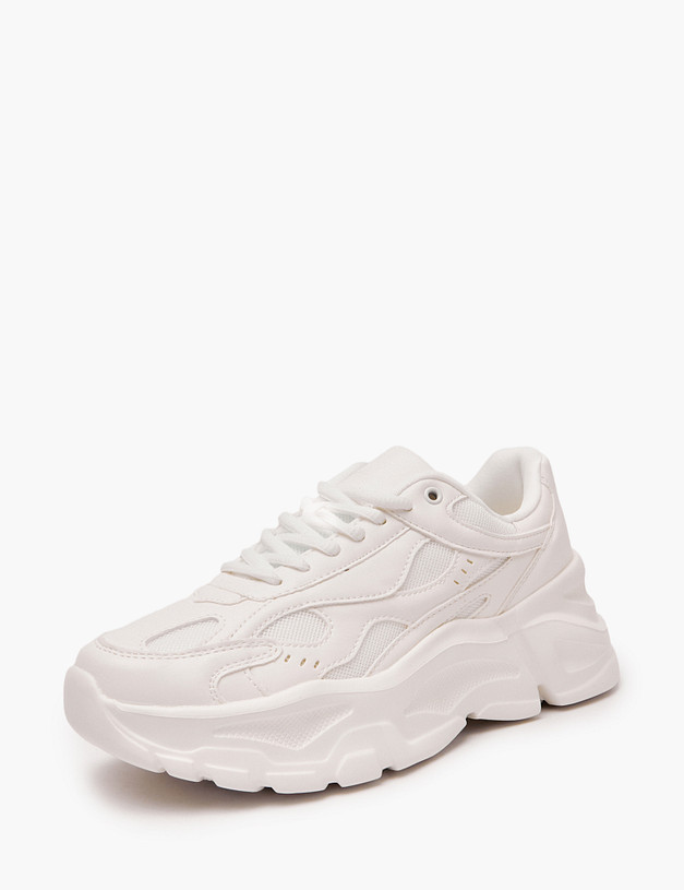 Белые массивные женские кроссовки MASCOTTE 151-310121-0601 | ракурс 2