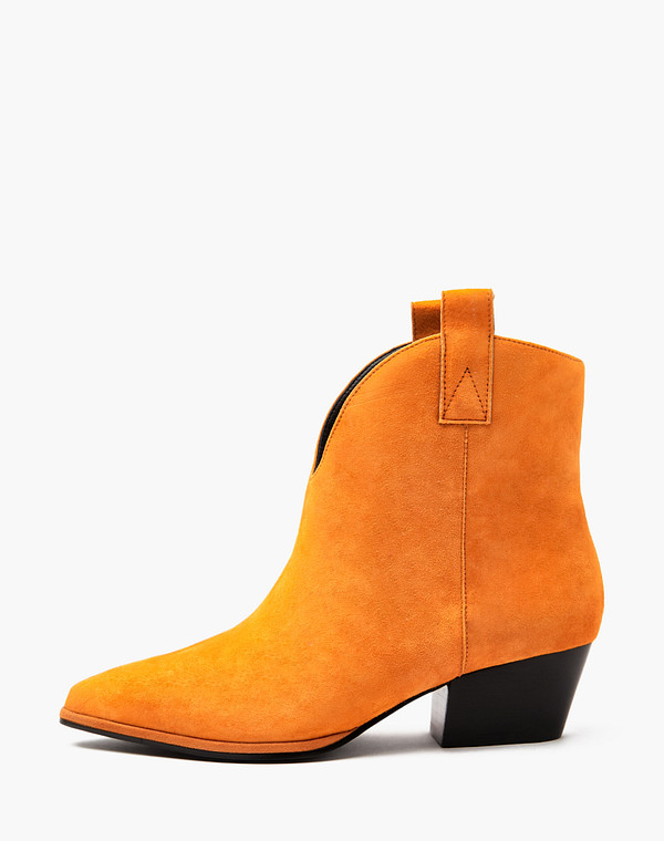 126-3203921-0613 Ботинки женские велюр/ворсин-нат.кожа оранж, Mascotte