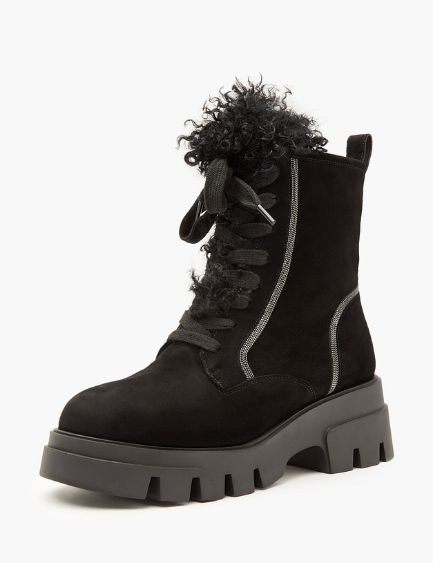 Черные зимние женские ботинки MASCOTTE 15-3204636-3605M | ракурс 2