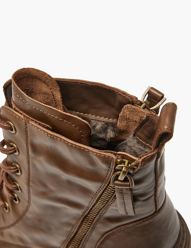 Коричневые женские зимние ботинки MASCOTTE 234-522031-0109 | ракурс 6