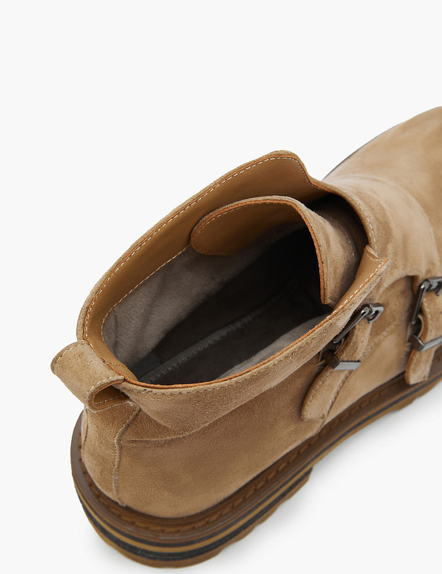 Бежевые женские ботинки из велюра MASCOTTE 15-3205524-3671M | ракурс 6 Бежевые женские ботинки из велюра MASCOTTE 15-3205524-3671M | ракурс 6