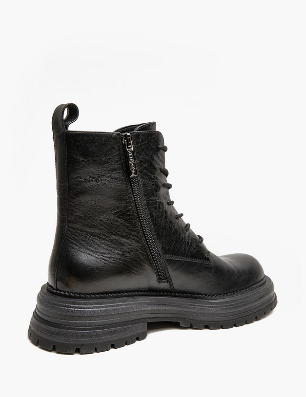 Черные кожаные женские ботинки MASCOTTE 100-422821-0102 | ракурс 3