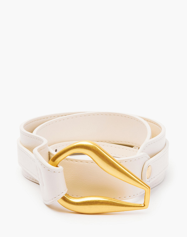 703-2110-601 Ремень жен. кож.спилок/кож.спилок бел, Mascotte