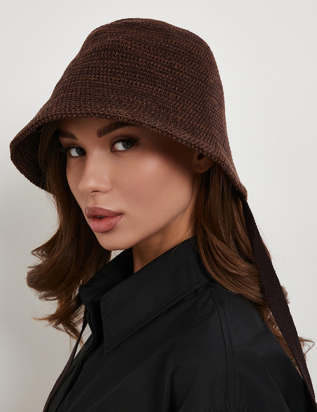 Коричневая женская шляпа MASCOTTE 766-6143-2609 | ракурс 2