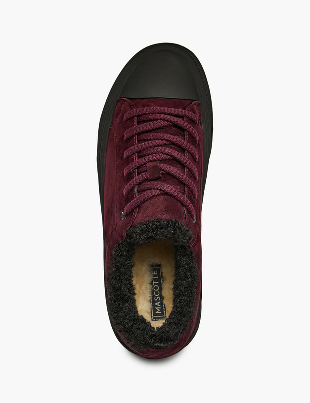 Бордовые женские кеды с мехом MASCOTTE 58-42417412-4687M | ракурс 4 Бордовые женские кеды с мехом MASCOTTE 58-42417412-4687M | ракурс 4