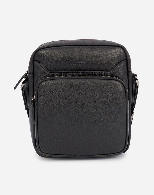 604-1237-102 Сумка мужская нат.кожа-и.кожа/текстиль черн, M, Mascotte