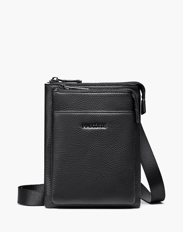 622-5109-102 Сумка мужская нат.кожа/текстиль черн, S, Mascotte