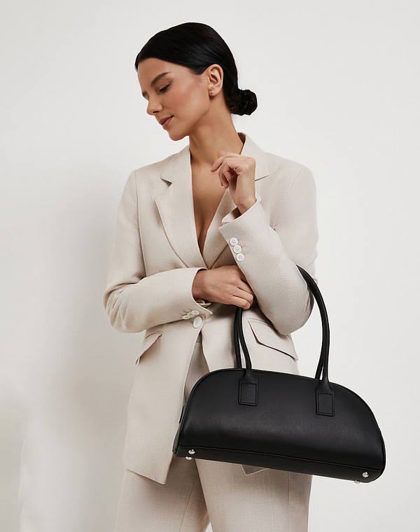 622-6123-102 Сумка женская нат.кожа/текстиль черн, S, Mascotte