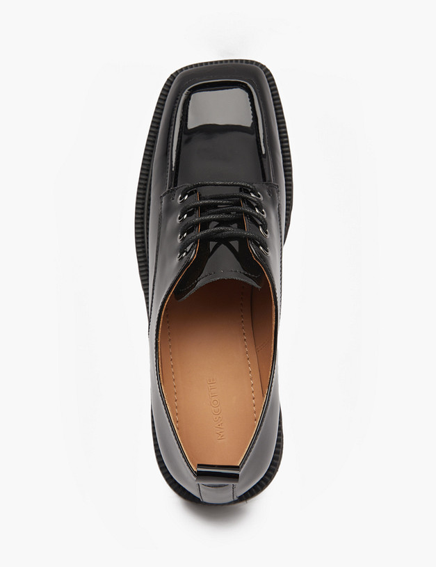 Черные лакированные женские дерби MASCOTTE 195-510911-3701M | ракурс 4