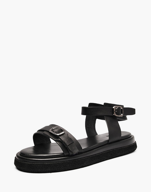 233-613611-0102 Туфли летние женские нат.кожа/нат.кожа черн, Mascotte