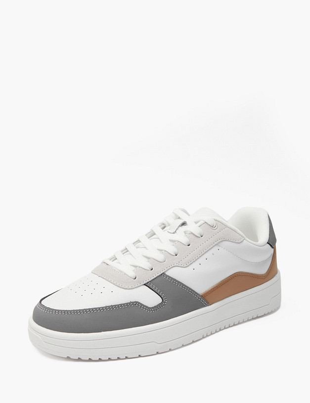 Белые мужские кеды с контрастными вставками MASCOTTE 151-420223-0612 | ракурс 4