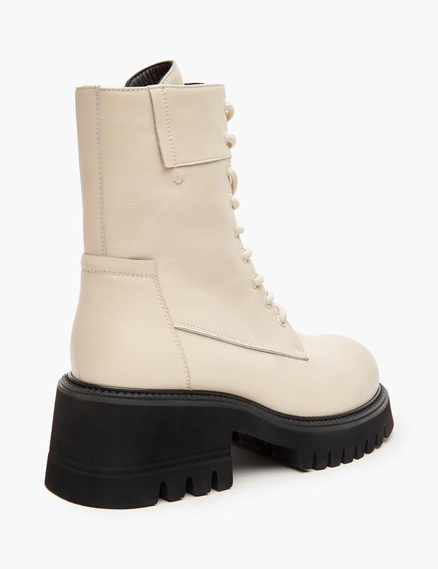 Бежевые женские зимние ботинки на контрастной подошве MASCOTTE 233-3201536-7137M | ракурс 3