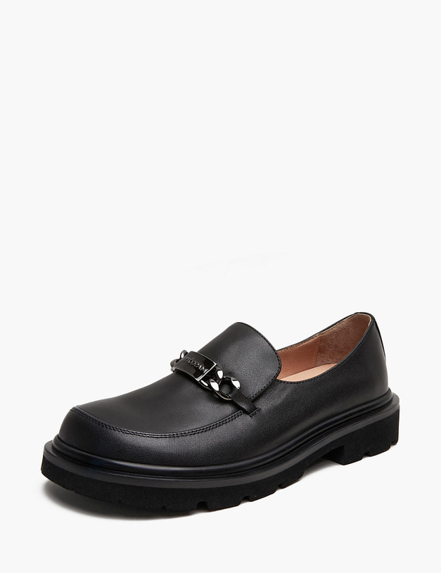 Черные кожаные женские лоферы MASCOTTE 22-4241012-3100M | ракурс 2