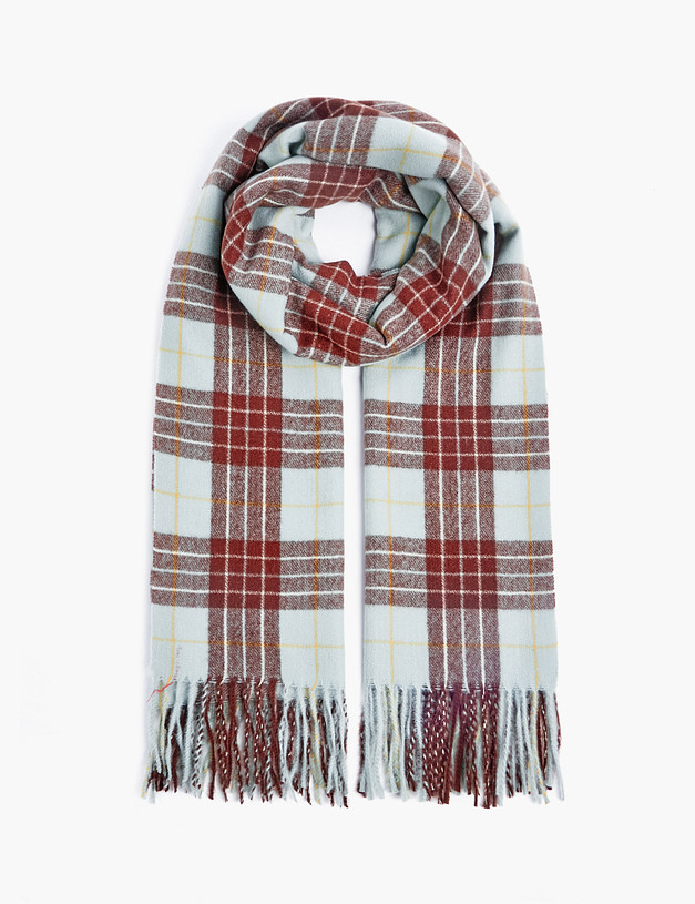 Зеленый женский шарф в клетку MASCOTTE 779-2201-2404 | ракурс 2