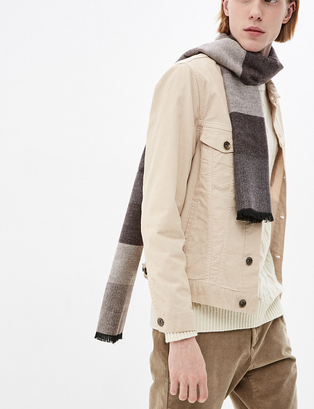 Коричневый мужской шарф MASCOTTE 766-1201-2409 | ракурс 1