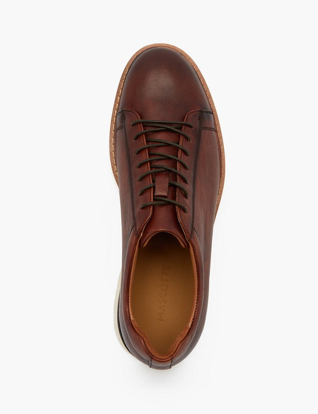 Коричневые кожаные мужские полуботинки MASCOTTE 22-310314-0113 | ракурс 4 Коричневые кожаные мужские полуботинки MASCOTTE 22-310314-0113 | ракурс 4