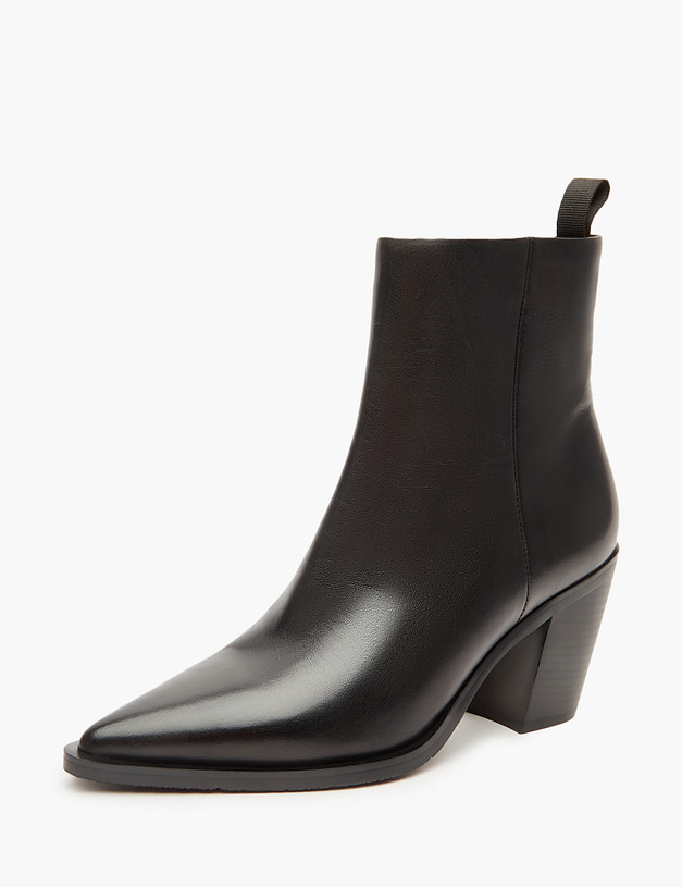 Черные кожаные женские казаки MASCOTTE 233-321422-3100M | ракурс 3