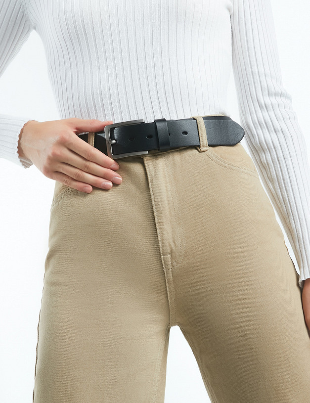 Черный женский ремень MASCOTTE 703-2207-102 | ракурс 1