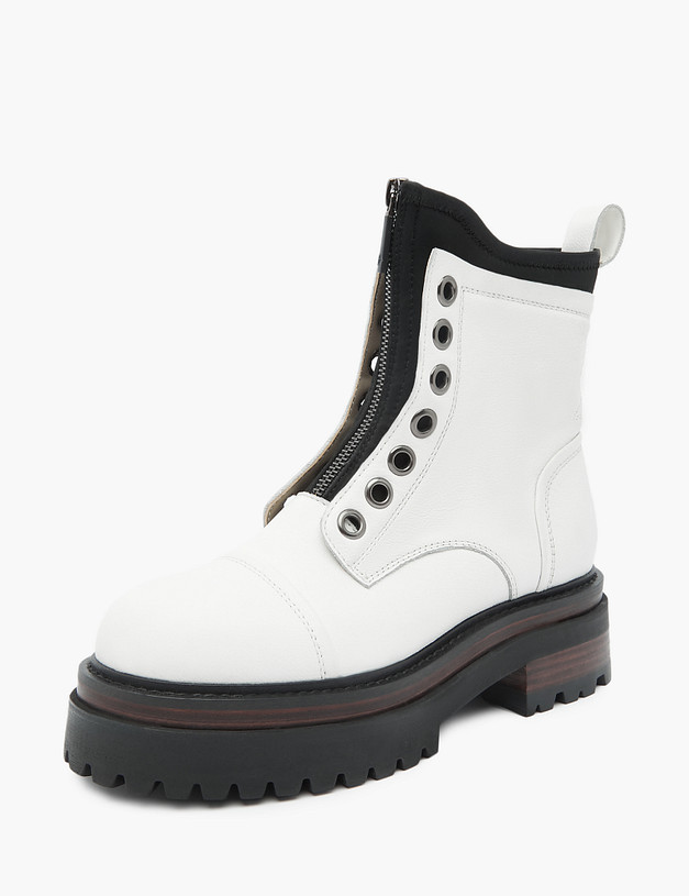Белые женские ботинки из кожи MASCOTTE 22-3200221-3191M | ракурс 2