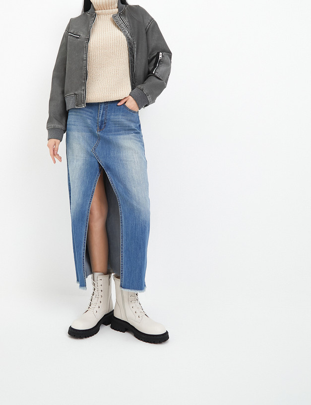 Белые женские зимние ботинки MASCOTTE 58-321631-4156M | ракурс 1