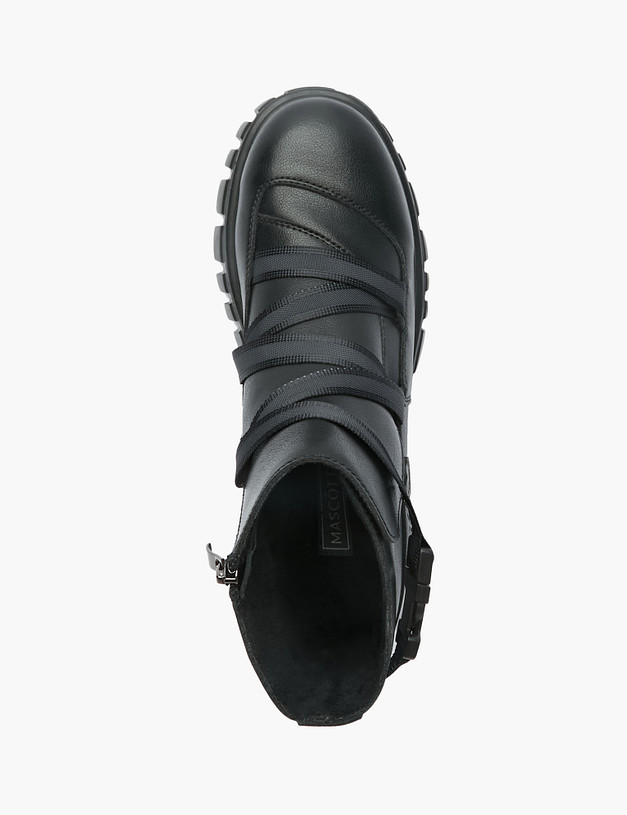 Черные женские ботинки на высокой подошве MASCOTTE 234-224922-0602 | ракурс 5