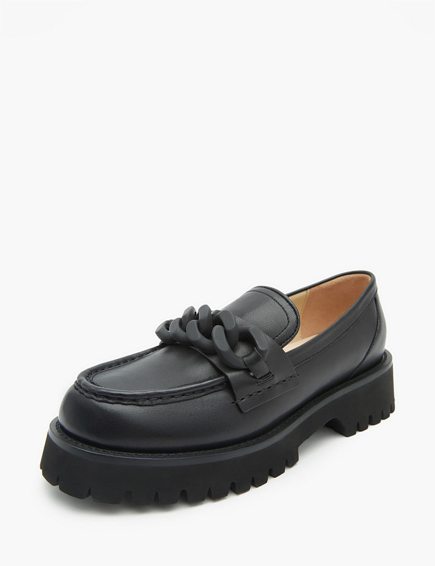 Черные женские лоферы с цепью MASCOTTE 15-2145411-3501M | ракурс 2