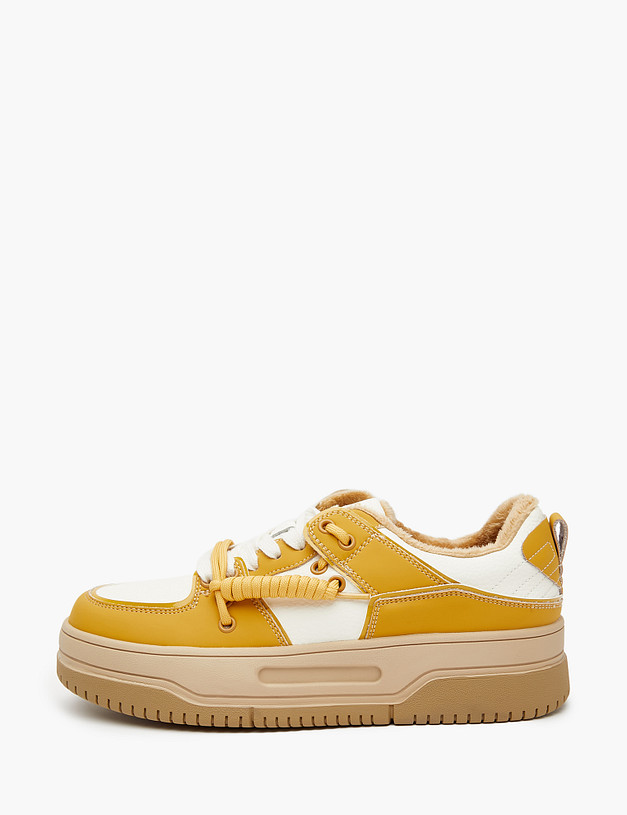 Желтые женские кеды на платформе MASCOTTE 234-323822-0618 | ракурс 1 Желтые женские кеды на платформе MASCOTTE 234-323822-0618 | ракурс 1