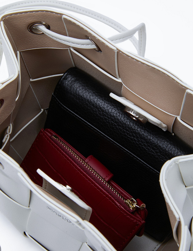 Белая женская сумка с плетеным дизайном MASCOTTE 610-4118-601 | ракурс 8