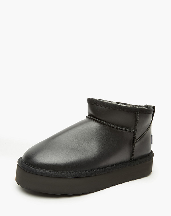 234-3206532-0220 Ботинки женские нат.кожа/мех черн, Mascotte