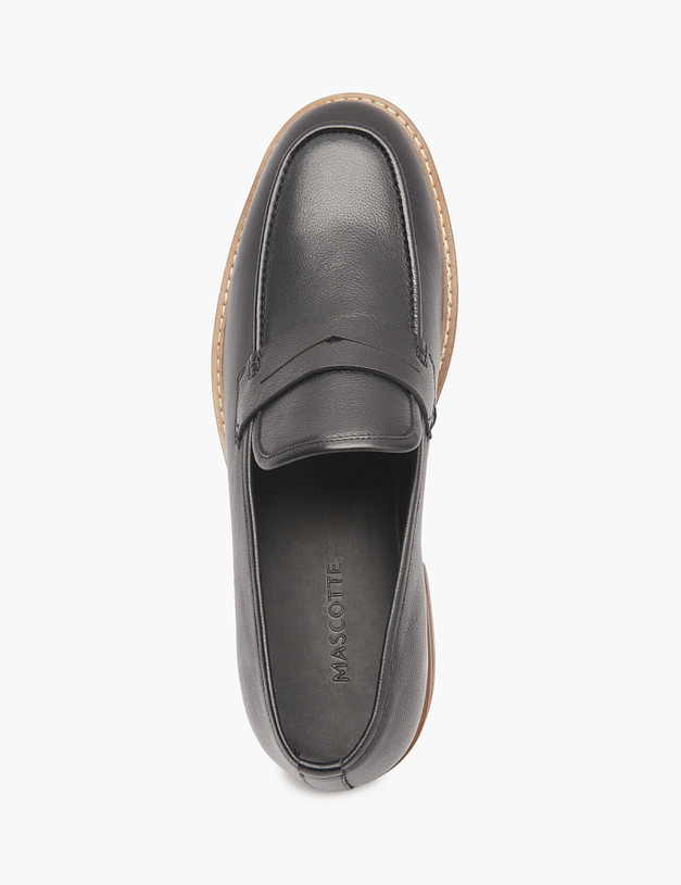 Черные мужские кожаные лоферы MASCOTTE 175-510815-0102 | ракурс 5