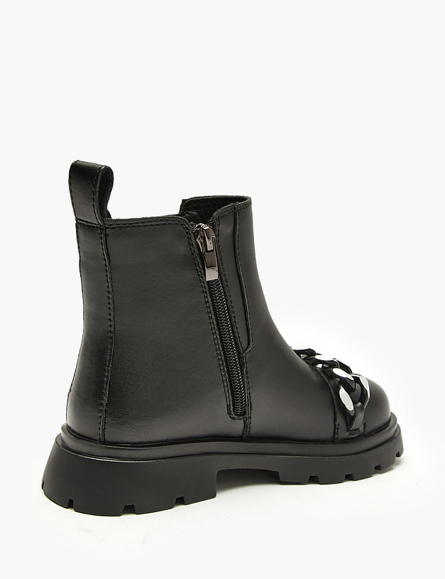 Черные ботинки для девочек MASCOTTE 234-523922-0602 | ракурс 4 Черные ботинки для девочек MASCOTTE 234-523922-0602 | ракурс 4