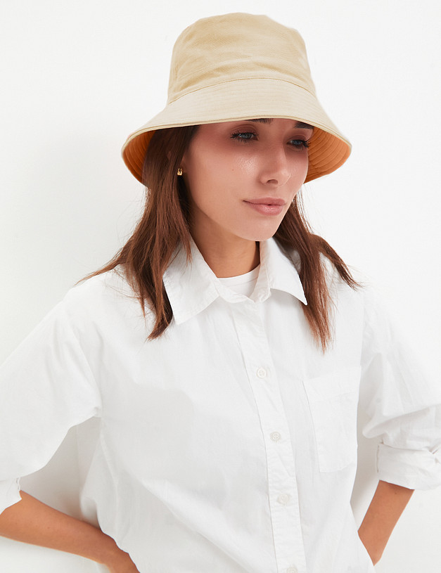 Оранжевая женская двусторонняя панама MASCOTTE 766-4103-2413 | ракурс 1