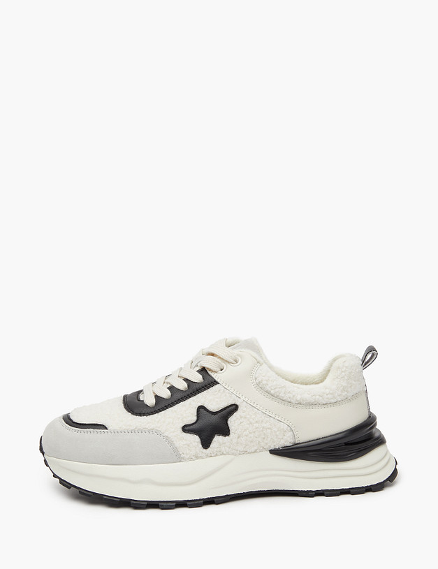 Белые женские кроссовки с черными вставками MASCOTTE 234-324021-0401 | ракурс 2 Белые женские кроссовки с черными вставками MASCOTTE 234-324021-0401 | ракурс 2