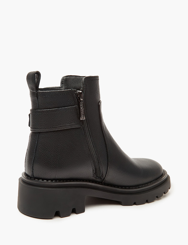 Черные женские зимние ботинки из кожи MASCOTTE 233-3202235-8116M | ракурс 3