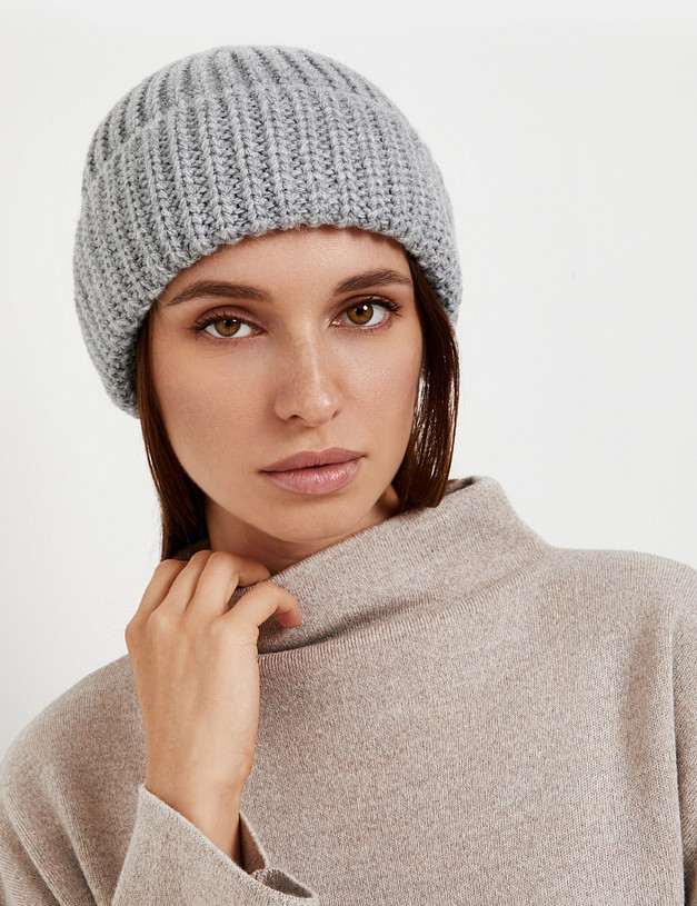 Серая женская шапка-бини MASCOTTE 781-5205-7510 | ракурс 1