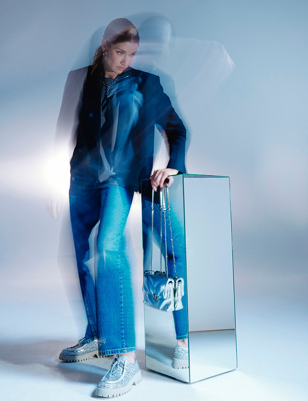 Серебристые женские полуботинки  MASCOTTE 15-410611-0216 | ракурс 1