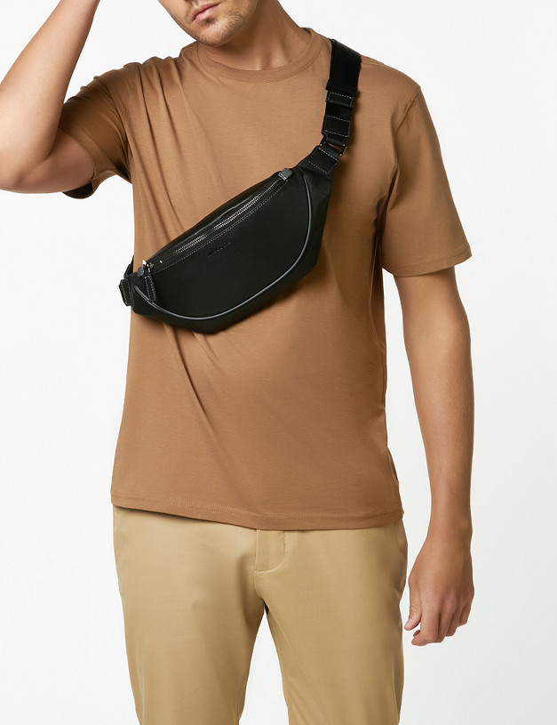 Черная мужская поясная сумка MASCOTTE 604-2124-102 | ракурс 5