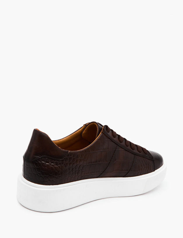 Коричневые мужские кеды из кожи MASCOTTE 22-3193402-0109 | ракурс 3 Коричневые мужские кеды из кожи MASCOTTE 22-3193402-0109 | ракурс 3