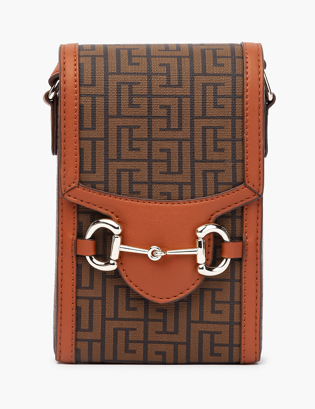 Коричневая женская кросс-боди с принтом MASCOTTE 602-2103-613 | ракурс 2