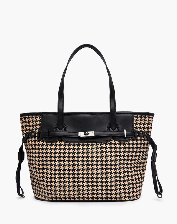 671-2207-202 Сумка женская текстиль-и.кожа/текстиль черн, L, Mascotte