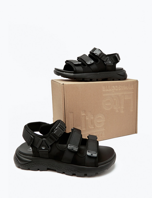 Черные текстильные мужские сандалии MASCOTTE 98-413821-0202 | ракурс 6