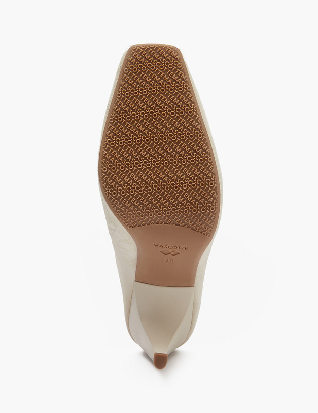 Молочные велюровые женские мюли MASCOTTE 175-5163011-4663M | ракурс 5 Молочные велюровые женские мюли MASCOTTE 175-5163011-4663M | ракурс 5